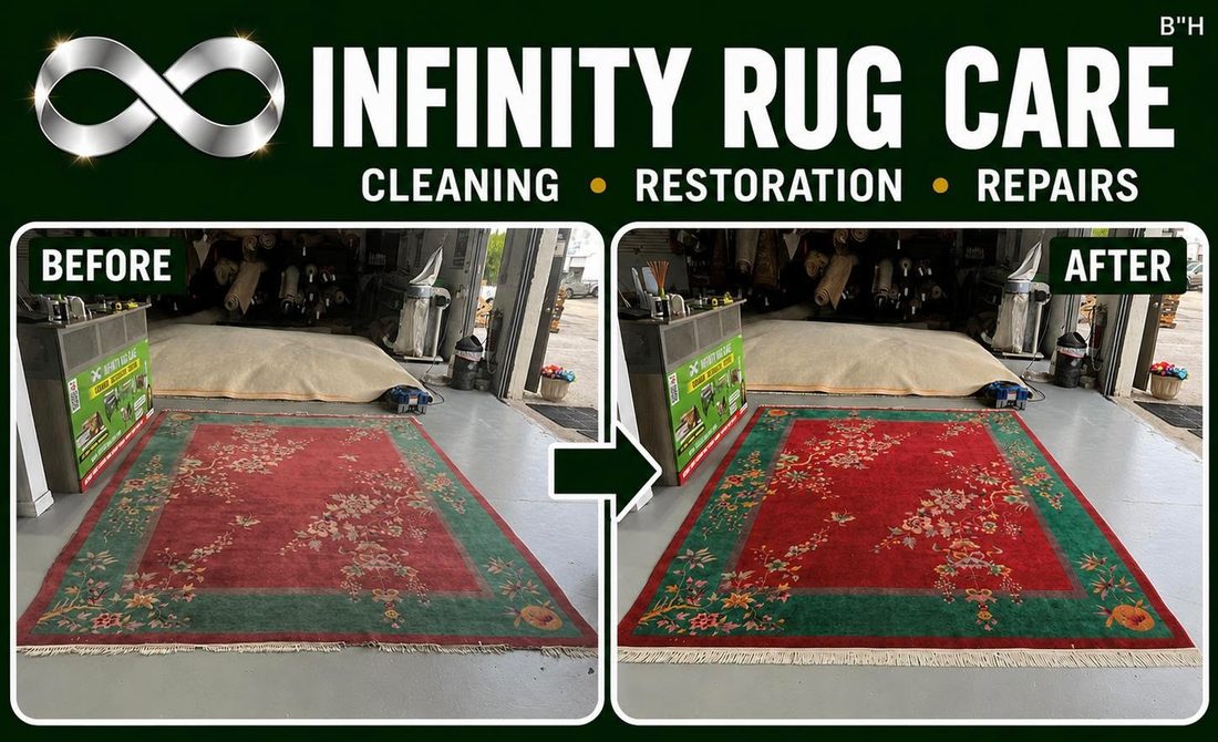 Chinese Rug Cleaning before & after