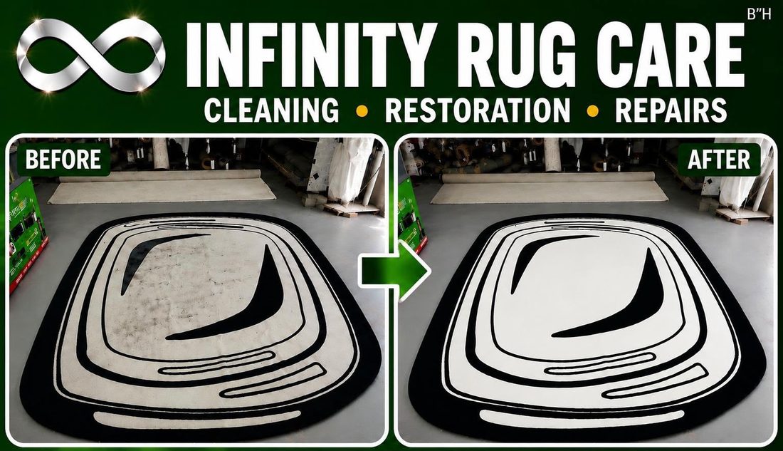 Custom Rug Cleaning before & after