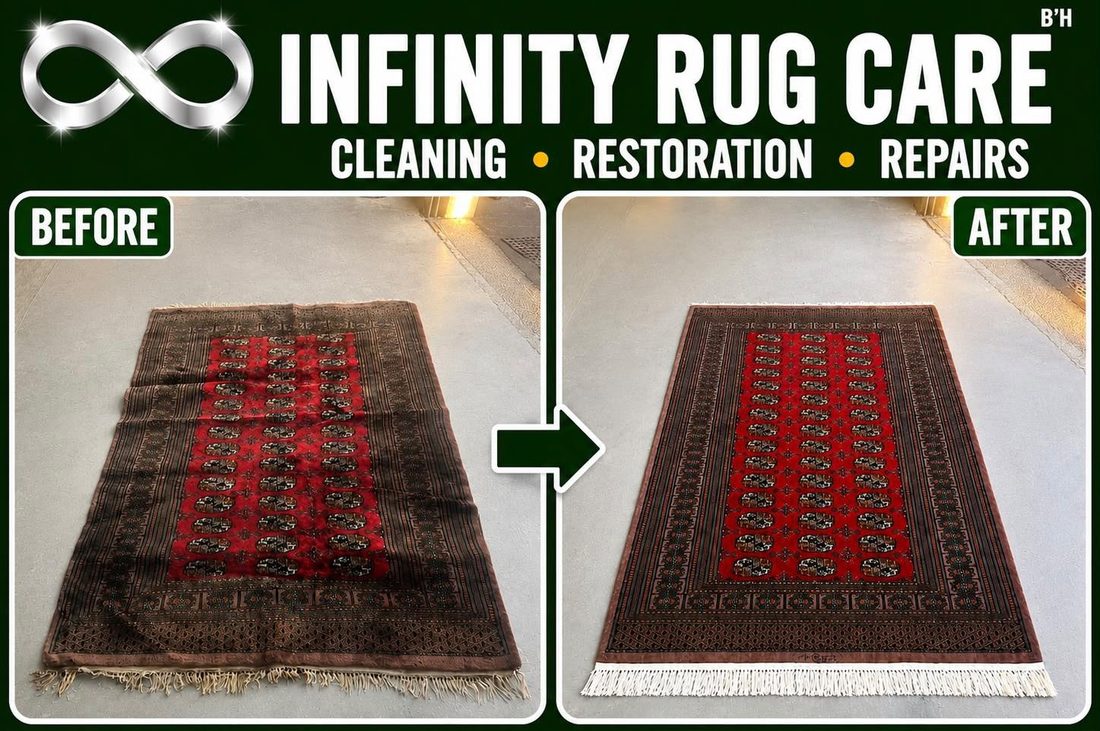 Rug Fringe Replacement before & after