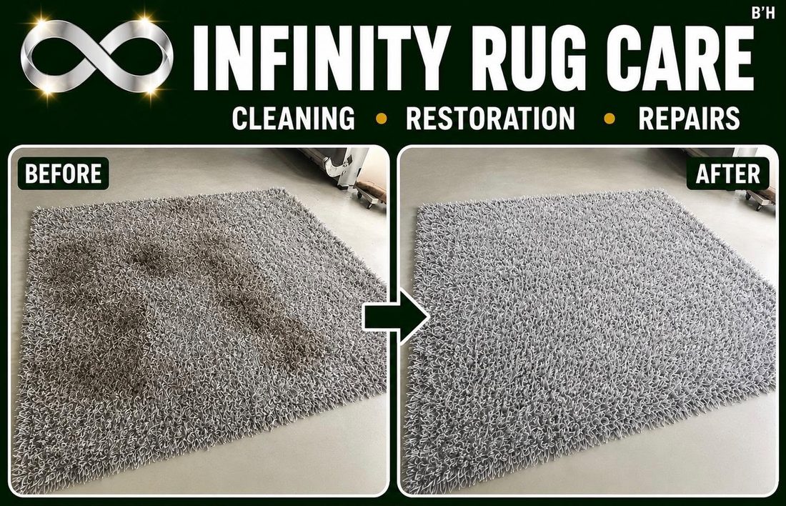 Shag Rug Cleaning before & after